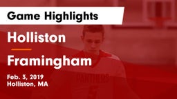 Holliston  vs Framingham  Game Highlights - Feb. 3, 2019
