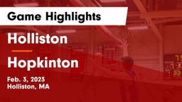 Holliston  vs Hopkinton  Game Highlights - Feb. 3, 2023