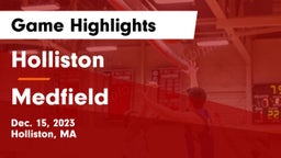 Holliston  vs Medfield  Game Highlights - Dec. 15, 2023