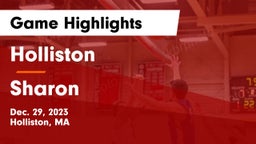 Holliston  vs Sharon  Game Highlights - Dec. 29, 2023