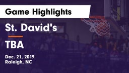 St. David's  vs TBA Game Highlights - Dec. 21, 2019