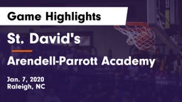 St. David's  vs Arendell-Parrott Academy  Game Highlights - Jan. 7, 2020