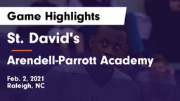 St. David's  vs Arendell-Parrott Academy  Game Highlights - Feb. 2, 2021