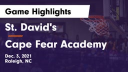 St. David's  vs Cape Fear Academy  Game Highlights - Dec. 3, 2021