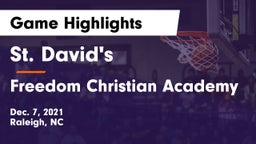 St. David's  vs Freedom Christian Academy Game Highlights - Dec. 7, 2021