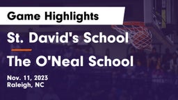 St. David's School vs The O'Neal School Game Highlights - Nov. 11, 2023