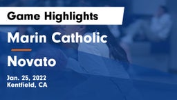 Marin Catholic  vs Novato  Game Highlights - Jan. 25, 2022