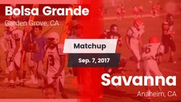 Matchup: Bolsa Grande High vs. Savanna  2017