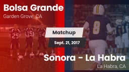 Matchup: Bolsa Grande High vs. Sonora  - La Habra 2017