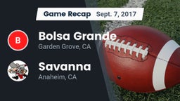Recap: Bolsa Grande  vs. Savanna  2017