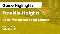 Franklin Heights  vs Canal Winchester Local Schools Game Highlights - Dec. 7, 2021