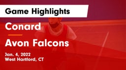 Conard  vs Avon Falcons Game Highlights - Jan. 4, 2022