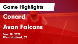 Conard  vs Avon Falcons Game Highlights - Jan. 28, 2022