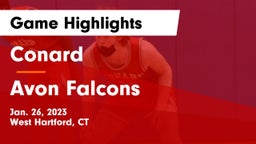 Conard  vs Avon Falcons Game Highlights - Jan. 26, 2023