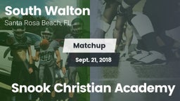 Matchup: South Walton High vs. Snook Christian Academy 2018