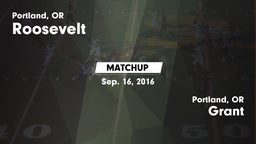 Matchup: Roosevelt High vs. Grant  2016