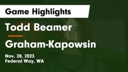 Todd Beamer  vs Graham-Kapowsin  Game Highlights - Nov. 28, 2023