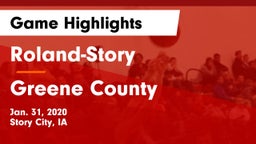 Roland-Story  vs Greene County  Game Highlights - Jan. 31, 2020