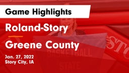 Roland-Story  vs Greene County  Game Highlights - Jan. 27, 2022