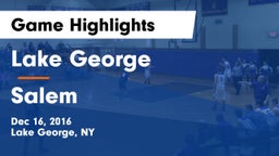 Lake George  vs Salem  Game Highlights - Dec 16, 2016