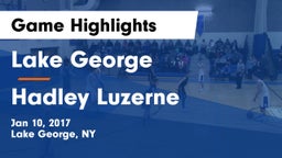 Lake George  vs Hadley Luzerne Game Highlights - Jan 10, 2017