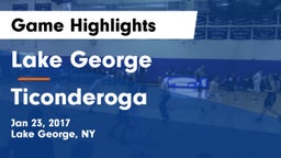Lake George  vs Ticonderoga  Game Highlights - Jan 23, 2017