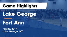 Lake George  vs Fort Ann Game Highlights - Jan 25, 2017
