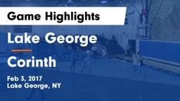 Lake George  vs Corinth Game Highlights - Feb 3, 2017