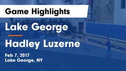 Lake George  vs Hadley Luzerne Game Highlights - Feb 7, 2017