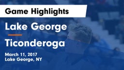 Lake George  vs Ticonderoga  Game Highlights - March 11, 2017