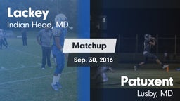 Matchup: Lackey  vs. Patuxent  2016