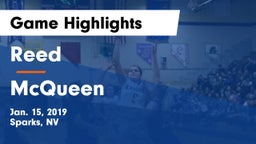 Reed  vs McQueen  Game Highlights - Jan. 15, 2019