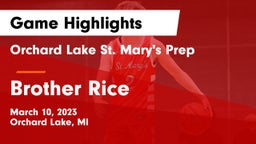 Orchard Lake St. Mary's Prep vs Brother Rice  Game Highlights - March 10, 2023