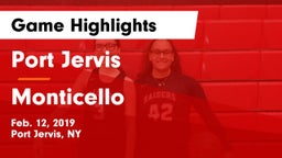 Port Jervis  vs Monticello  Game Highlights - Feb. 12, 2019