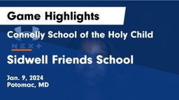 Connelly School of the Holy Child  vs Sidwell Friends School Game Highlights - Jan. 9, 2024
