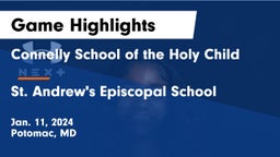 Connelly School of the Holy Child  vs St. Andrew's Episcopal School Game Highlights - Jan. 11, 2024
