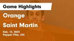 Orange  vs Saint Martin Game Highlights - Feb. 12, 2022