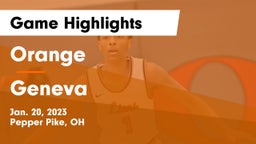 Orange  vs Geneva  Game Highlights - Jan. 20, 2023