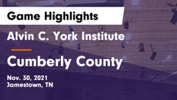 Alvin C. York Institute vs Cumberly County  Game Highlights - Nov. 30, 2021