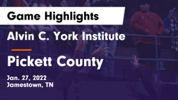 Alvin C. York Institute vs Pickett County  Game Highlights - Jan. 27, 2022