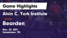 Alvin C. York Institute vs Bearden  Game Highlights - Nov. 20, 2021