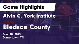 Alvin C. York Institute vs Bledsoe County  Game Highlights - Jan. 20, 2023