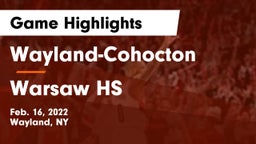 Wayland-Cohocton  vs Warsaw HS Game Highlights - Feb. 16, 2022