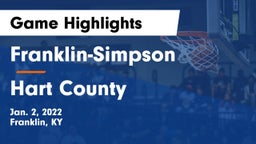Franklin-Simpson  vs Hart County  Game Highlights - Jan. 2, 2022