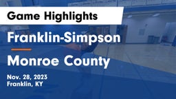 Franklin-Simpson  vs Monroe County  Game Highlights - Nov. 28, 2023