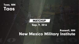 Matchup: Taos  vs. New Mexico Military Institute 2016