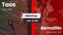 Matchup: Taos  vs. Bernalillo  2017