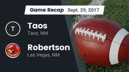 Recap: Taos  vs. Robertson  2017