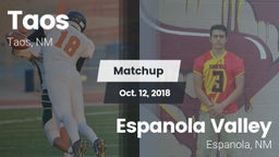 Matchup: Taos  vs. Espanola Valley  2018