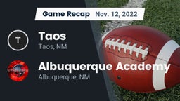 Recap: Taos  vs. Albuquerque Academy  2022